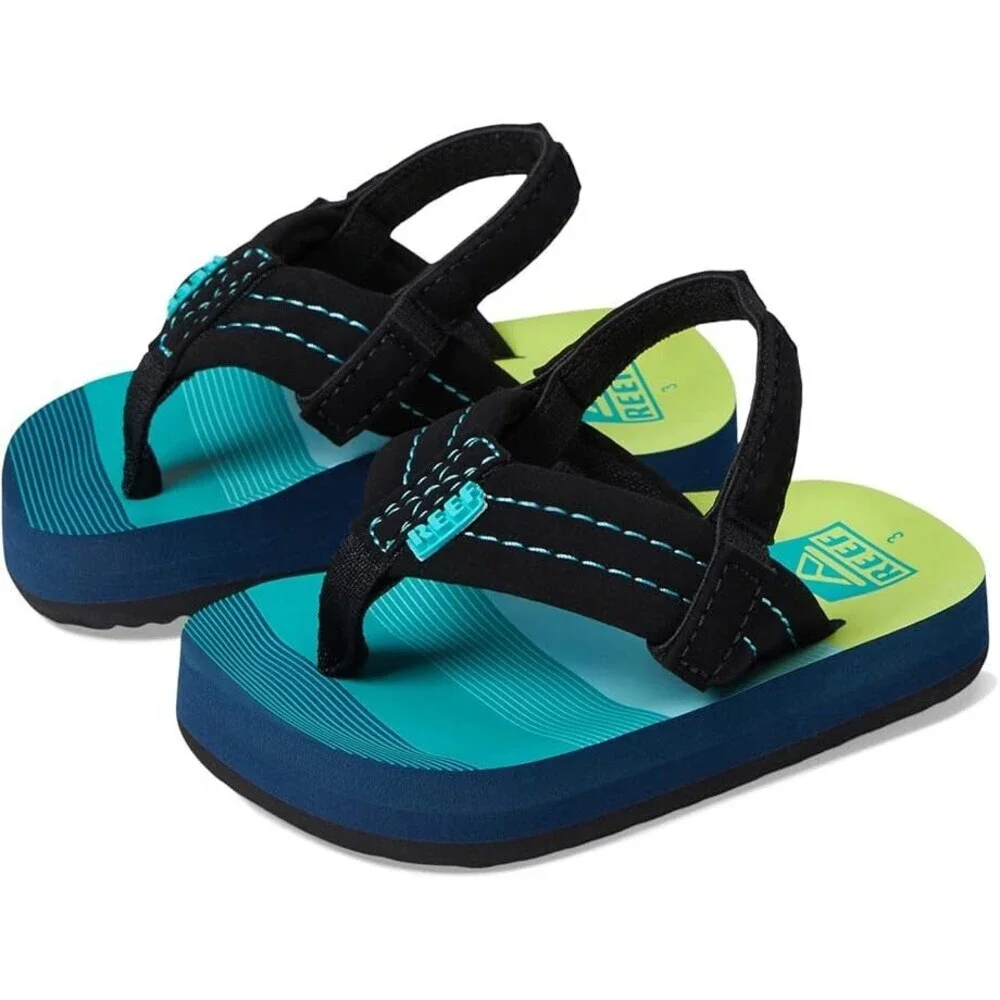 Reef Ahi Sandal Toddler US 4 Aqua Green Round Toe Slip-On Flip Flop JOBB2090